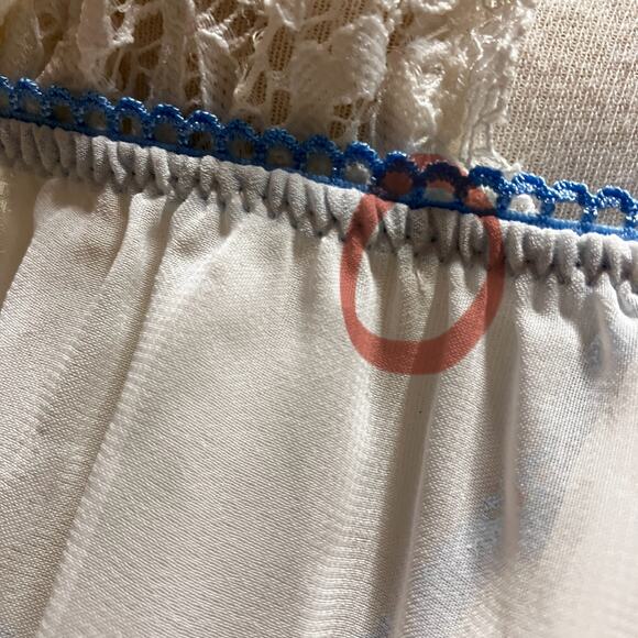 In Bloom by Jonquil Nightgown Chemise Sz M Sheer Blue Floral Boudoir Coquette - Picture 12 of 12